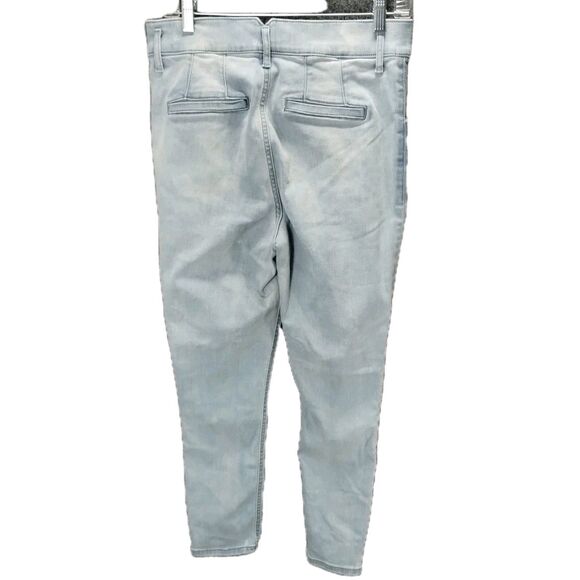 Express Jeans Women's 8 Button Front Light Wash Pockets Super High Rise Skinny - Picture 4 of 10